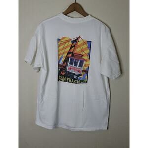 Vintage 90's Planet Hollywood San Francisco white T-shirt size LARGE Streetcar